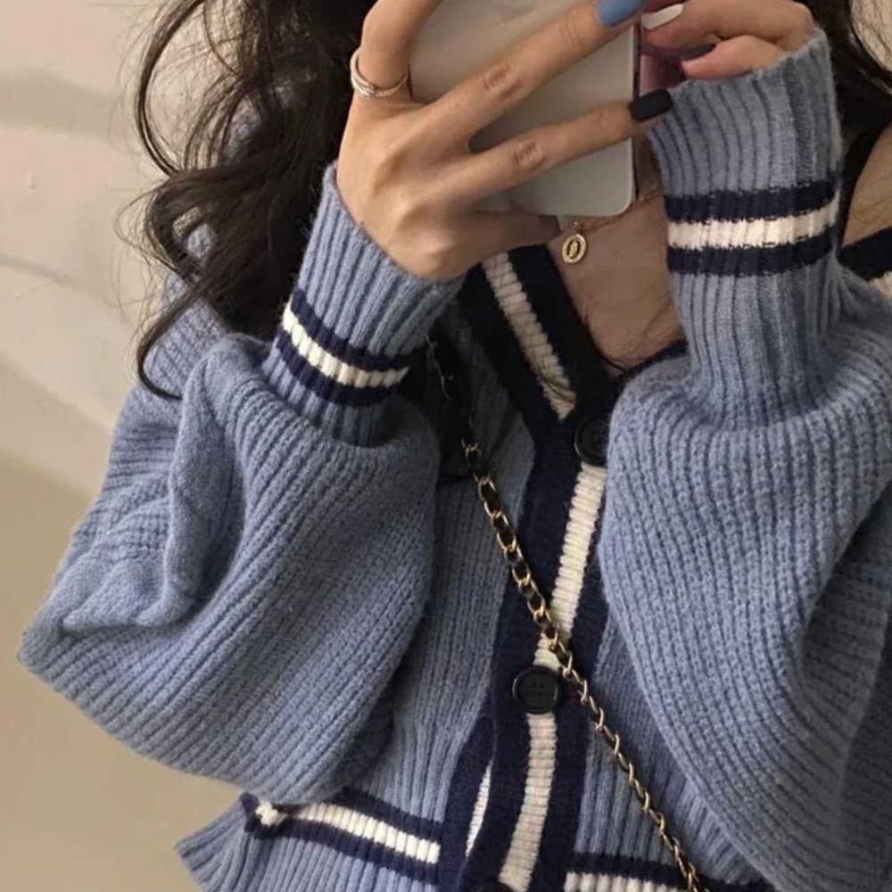 Blue Cardigan, XS!